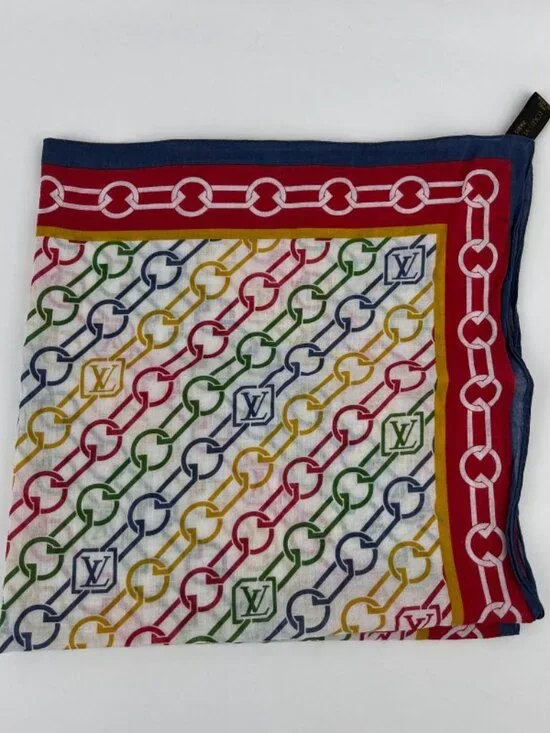 Louis Vuitton Scarf Cotton Multicolor Vintage - Picture 3 of 11